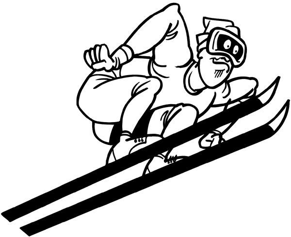 Snow skiing man vinyl decal. Customize on line. Sports 085-1025